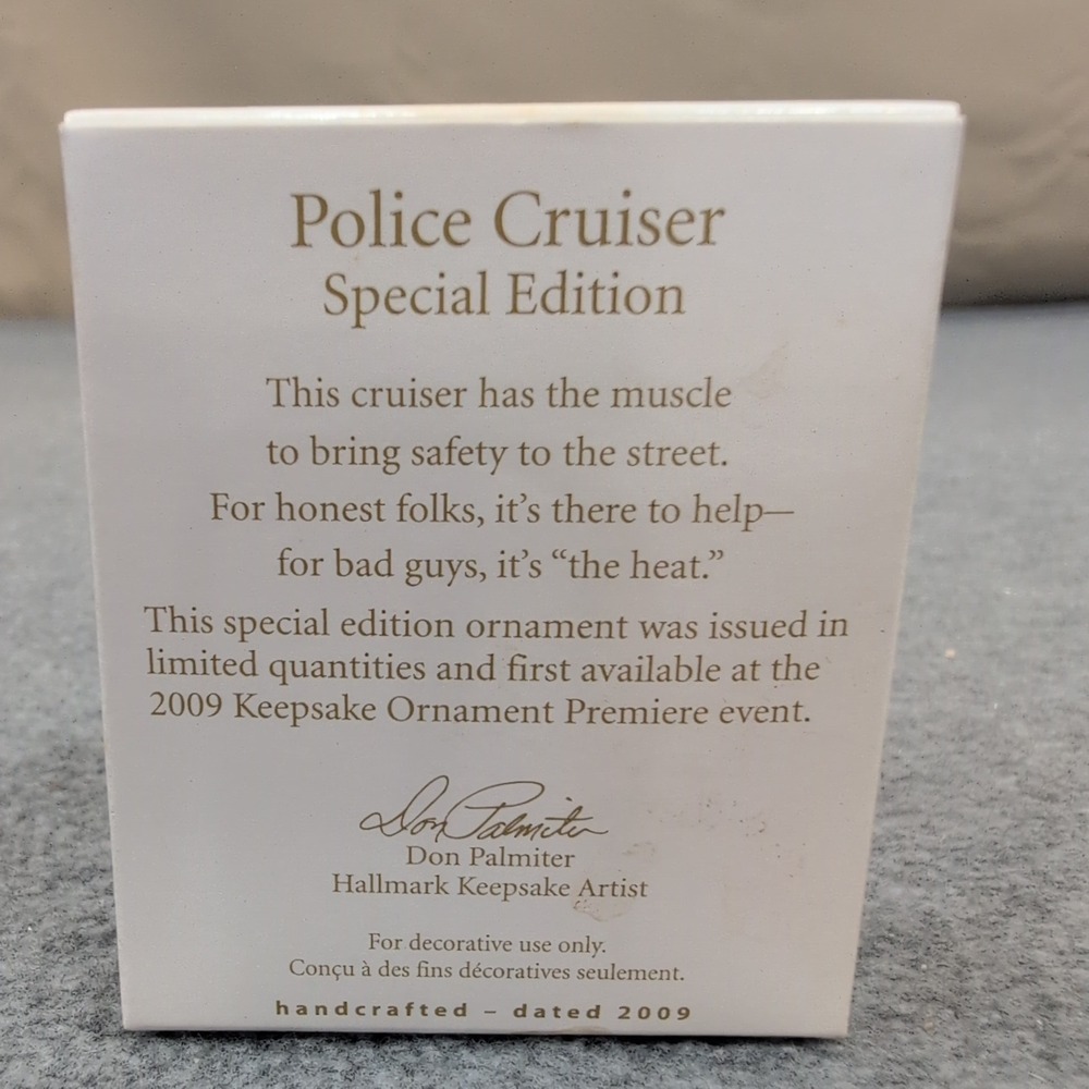 Hallmark 2009 Keepsake Limited Edition Police Cruiser‎ Special Ornament - Picture 2 of 3